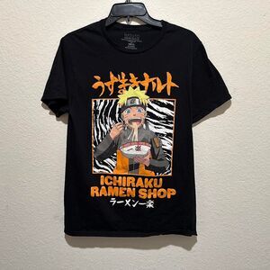 Naruto Shippuden Saike Ichiraku Ramen Shop black and orange t-shirt. Size Medium